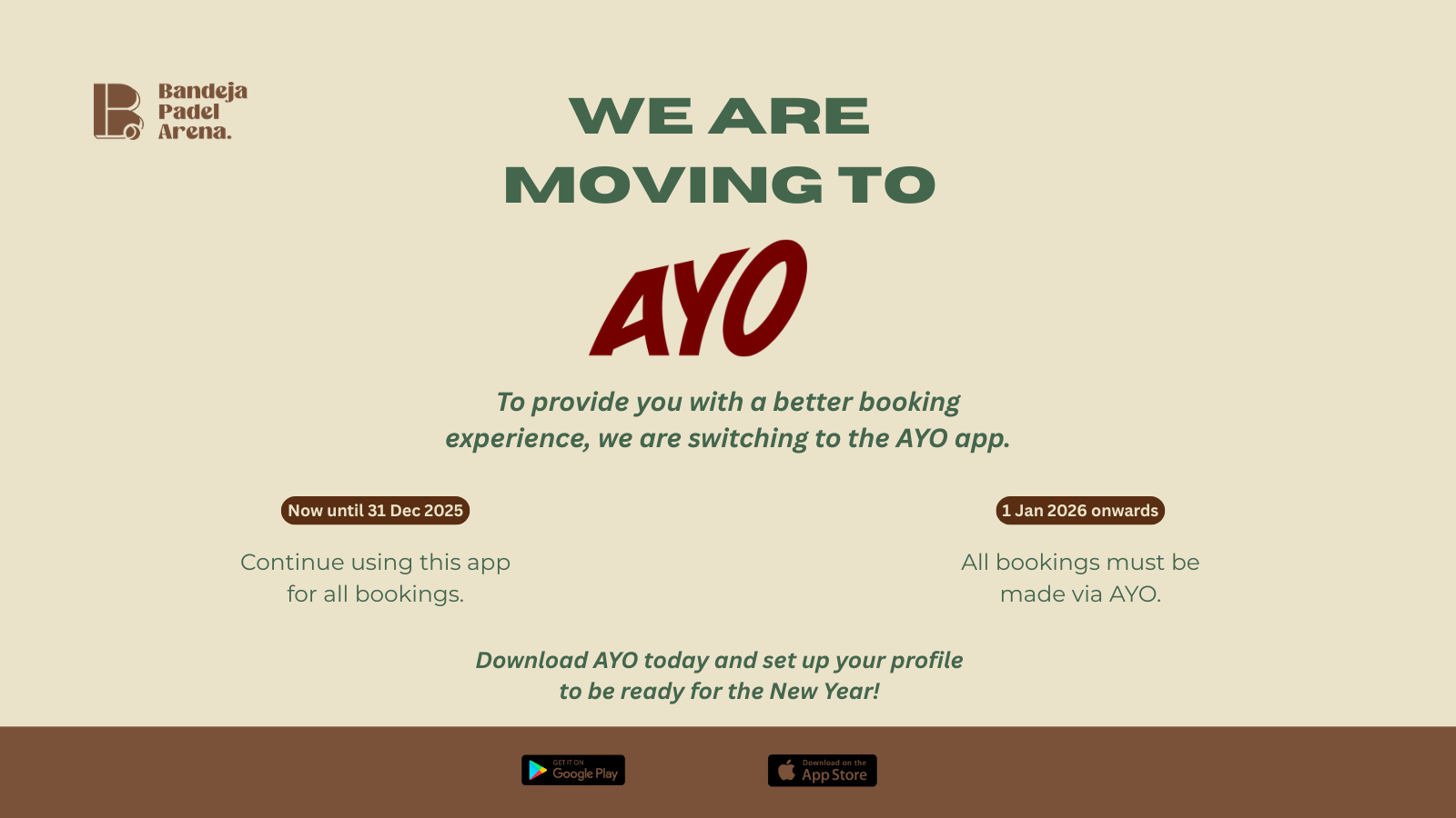 We are moving to AYO